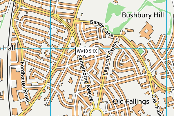 WV10 9HX map - OS VectorMap District (Ordnance Survey)