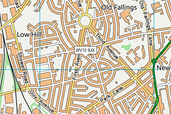 WV10 9JX map - OS VectorMap District (Ordnance Survey)