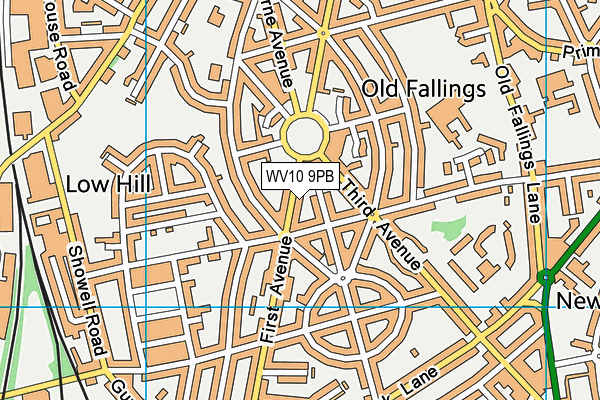 WV10 9PB map - OS VectorMap District (Ordnance Survey)