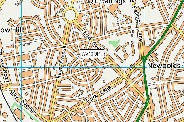 WV10 9PT map - OS VectorMap District (Ordnance Survey)