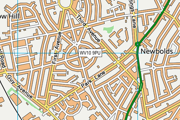 WV10 9PU map - OS VectorMap District (Ordnance Survey)