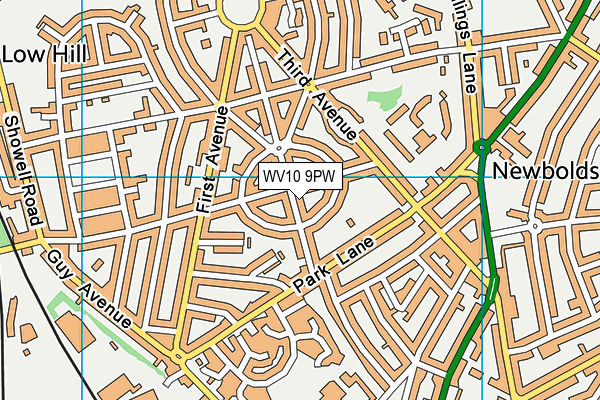 WV10 9PW map - OS VectorMap District (Ordnance Survey)