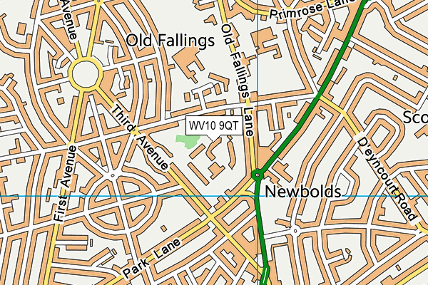 WV10 9QT map - OS VectorMap District (Ordnance Survey)