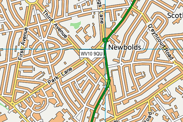 WV10 9QU map - OS VectorMap District (Ordnance Survey)