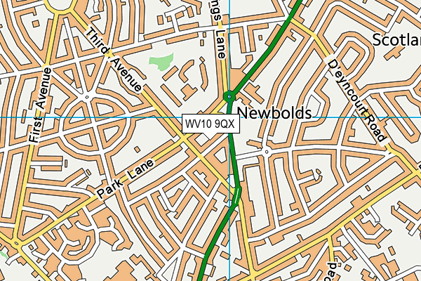 WV10 9QX map - OS VectorMap District (Ordnance Survey)