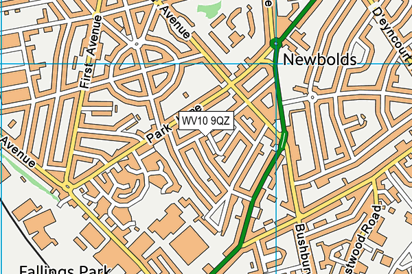 WV10 9QZ map - OS VectorMap District (Ordnance Survey)