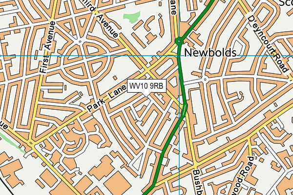 WV10 9RB map - OS VectorMap District (Ordnance Survey)