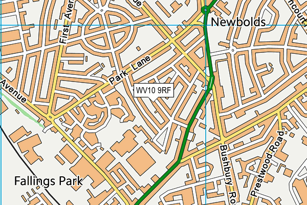 WV10 9RF map - OS VectorMap District (Ordnance Survey)