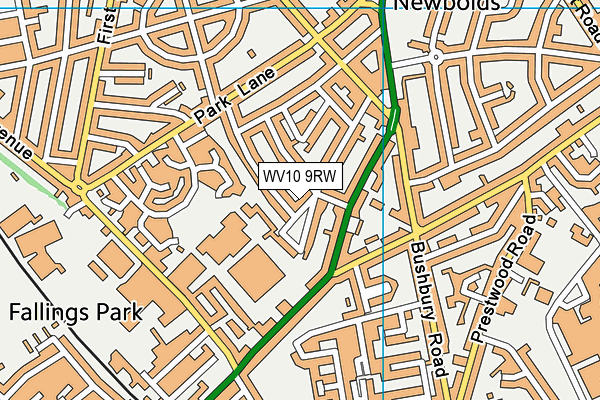 WV10 9RW map - OS VectorMap District (Ordnance Survey)