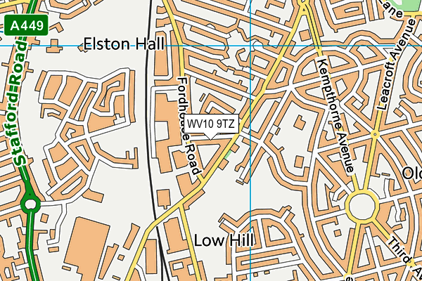 WV10 9TZ map - OS VectorMap District (Ordnance Survey)