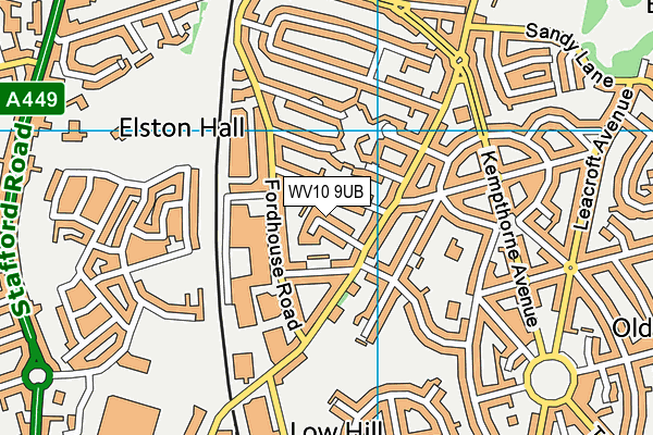 WV10 9UB map - OS VectorMap District (Ordnance Survey)