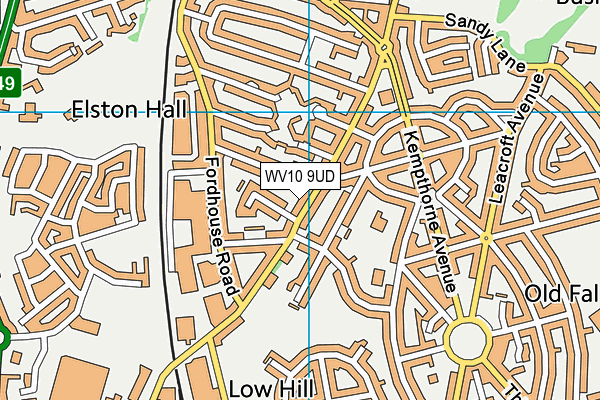 WV10 9UD map - OS VectorMap District (Ordnance Survey)