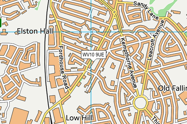 WV10 9UE map - OS VectorMap District (Ordnance Survey)