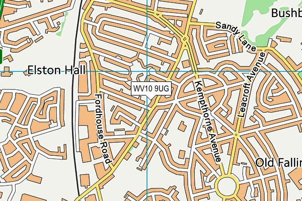 WV10 9UG map - OS VectorMap District (Ordnance Survey)