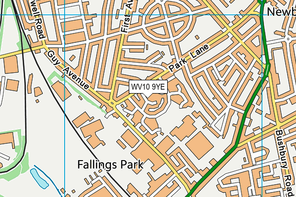 WV10 9YE map - OS VectorMap District (Ordnance Survey)