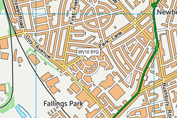 WV10 9YG map - OS VectorMap District (Ordnance Survey)