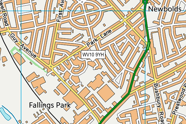 WV10 9YH map - OS VectorMap District (Ordnance Survey)