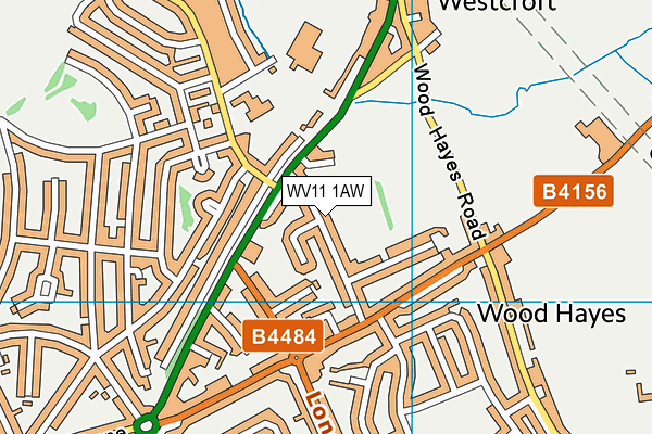 WV11 1AW map - OS VectorMap District (Ordnance Survey)