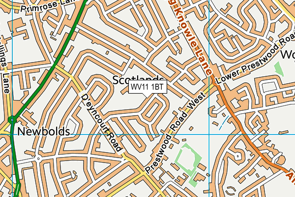 WV11 1BT map - OS VectorMap District (Ordnance Survey)