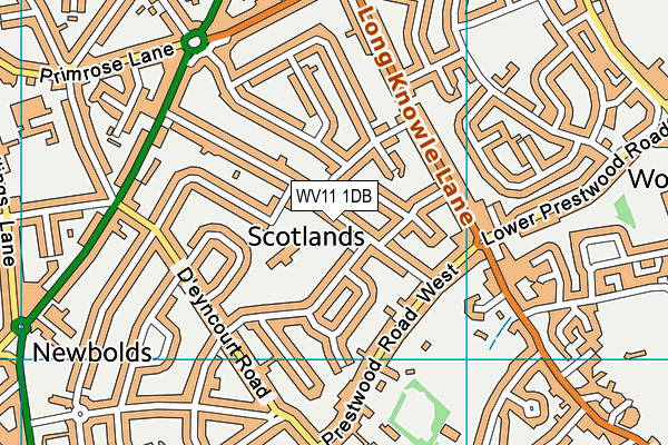 WV11 1DB map - OS VectorMap District (Ordnance Survey)