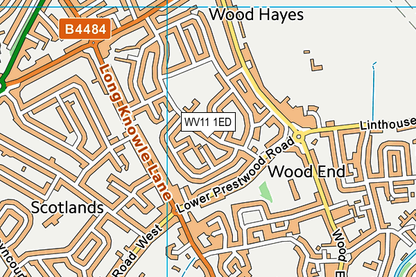 WV11 1ED map - OS VectorMap District (Ordnance Survey)