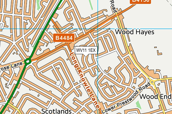 WV11 1EX map - OS VectorMap District (Ordnance Survey)