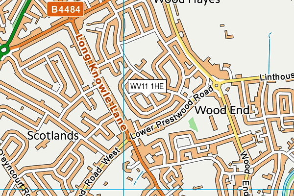 WV11 1HE map - OS VectorMap District (Ordnance Survey)