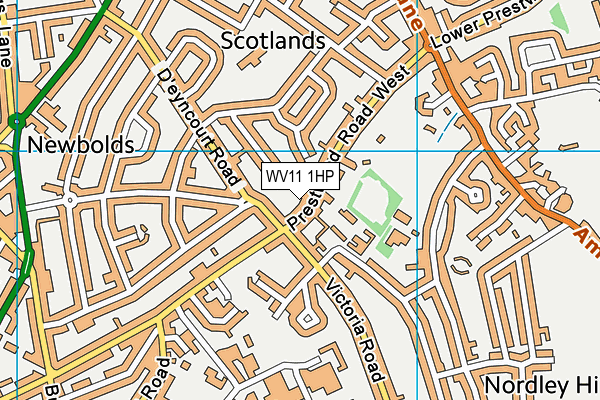 WV11 1HP map - OS VectorMap District (Ordnance Survey)