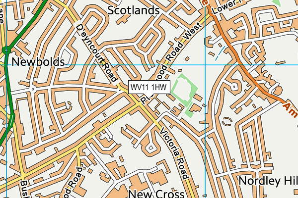 WV11 1HW map - OS VectorMap District (Ordnance Survey)