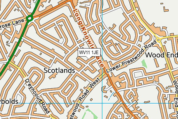 WV11 1JE map - OS VectorMap District (Ordnance Survey)