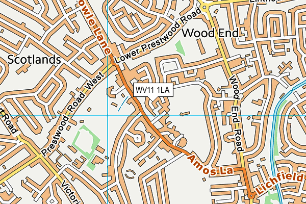 WV11 1LA map - OS VectorMap District (Ordnance Survey)