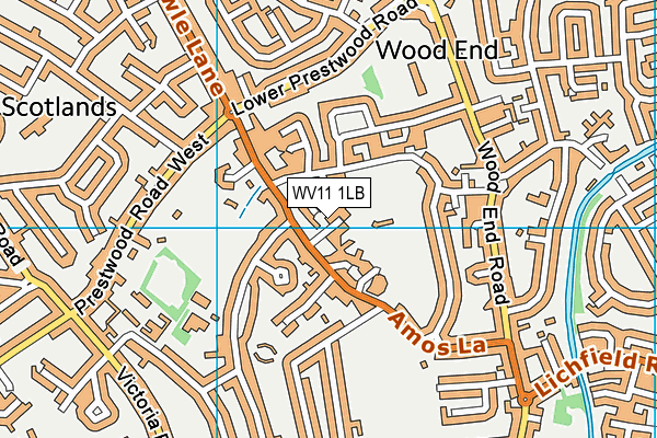 WV11 1LB map - OS VectorMap District (Ordnance Survey)