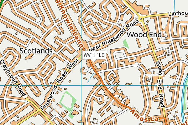 WV11 1LE map - OS VectorMap District (Ordnance Survey)