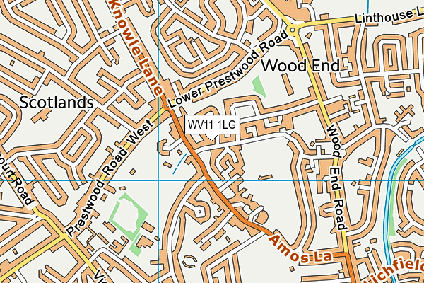 WV11 1LG map - OS VectorMap District (Ordnance Survey)
