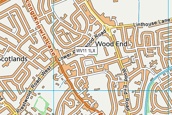 WV11 1LX map - OS VectorMap District (Ordnance Survey)