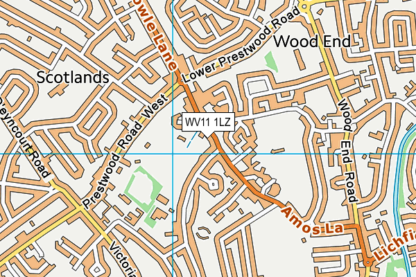 WV11 1LZ map - OS VectorMap District (Ordnance Survey)