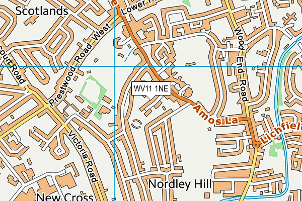 WV11 1NE map - OS VectorMap District (Ordnance Survey)