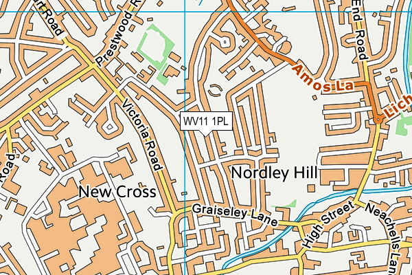 WV11 1PL map - OS VectorMap District (Ordnance Survey)