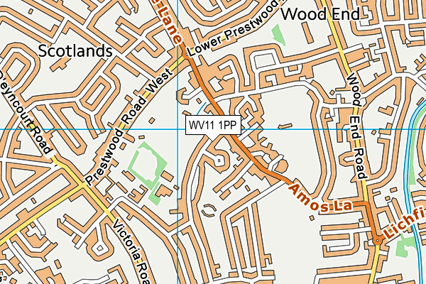 WV11 1PP map - OS VectorMap District (Ordnance Survey)