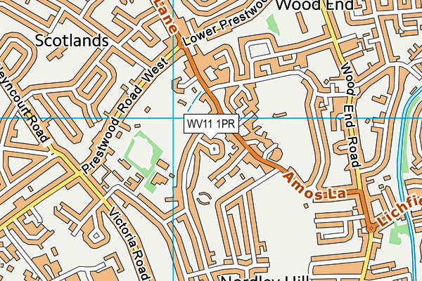 WV11 1PR map - OS VectorMap District (Ordnance Survey)