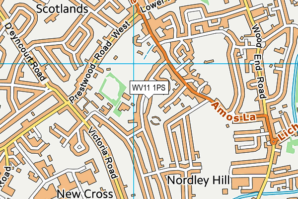WV11 1PS map - OS VectorMap District (Ordnance Survey)