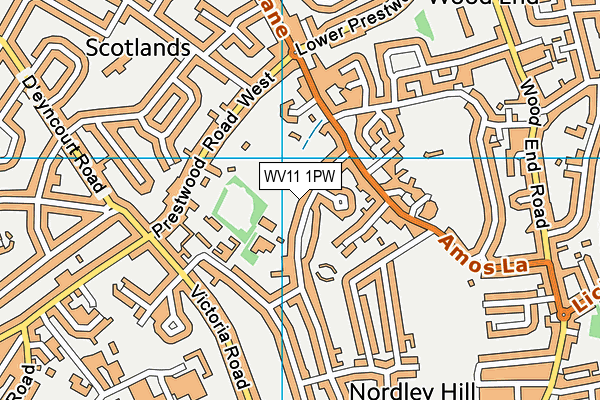 WV11 1PW map - OS VectorMap District (Ordnance Survey)