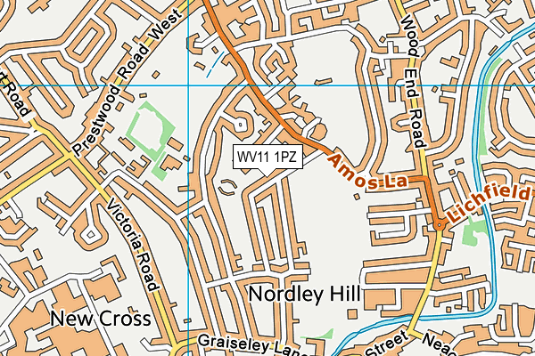 WV11 1PZ map - OS VectorMap District (Ordnance Survey)