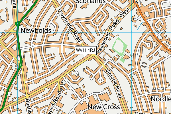 WV11 1RJ map - OS VectorMap District (Ordnance Survey)