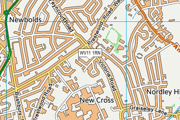 WV11 1RN map - OS VectorMap District (Ordnance Survey)