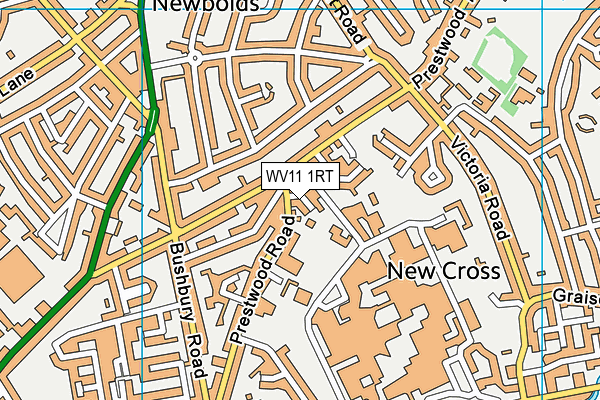WV11 1RT map - OS VectorMap District (Ordnance Survey)