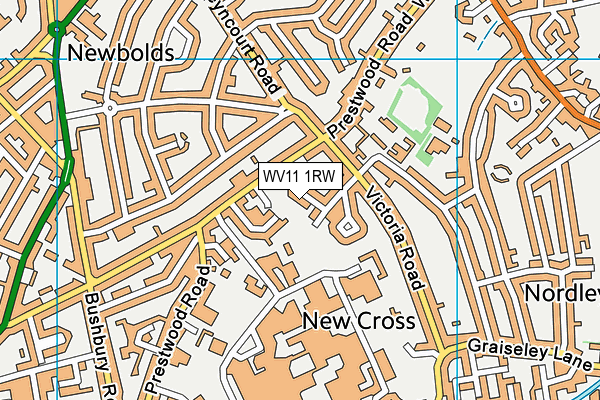 WV11 1RW map - OS VectorMap District (Ordnance Survey)