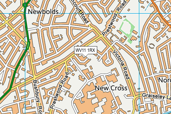 WV11 1RX map - OS VectorMap District (Ordnance Survey)