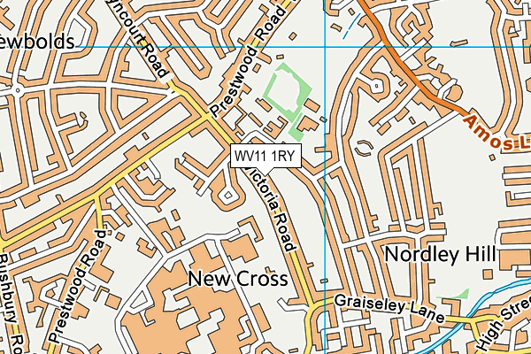 WV11 1RY map - OS VectorMap District (Ordnance Survey)