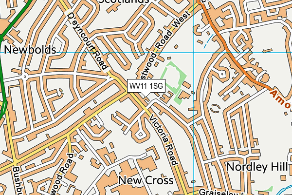 WV11 1SG map - OS VectorMap District (Ordnance Survey)